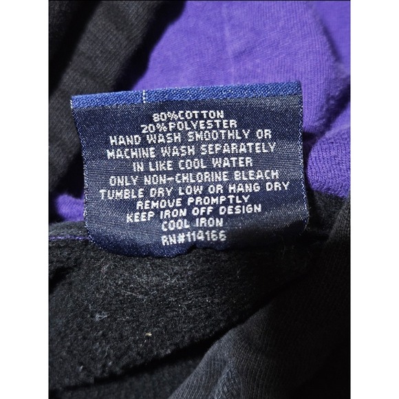 Washington Huskies Hoodie Mens Large Sweater Black Purple Vintage Sweatshirt - Picture 10 of 10